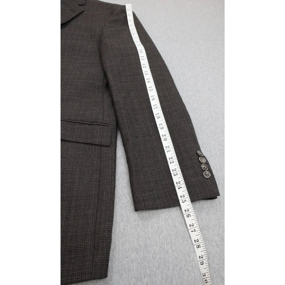 Jos A Bank 1905 Blazer Mens 44L Brown Microcheck 100% Wool Washington
